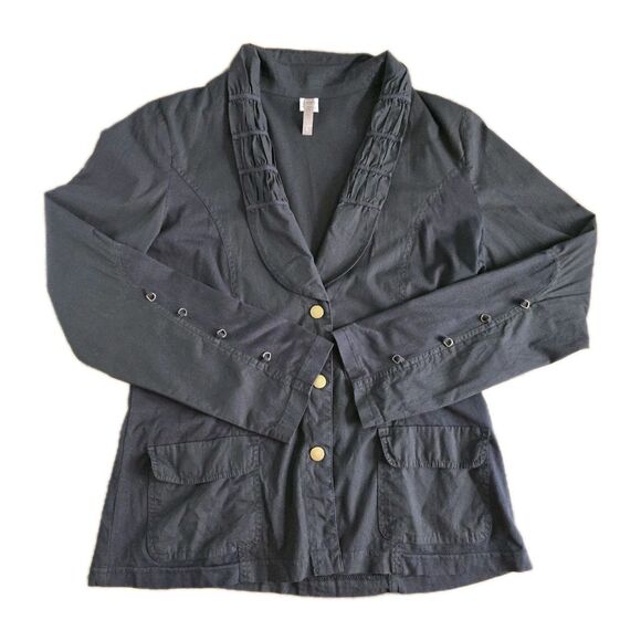 XCVI Jacket Size Large Blazer Stretch Long Sleeve Button Lagenlook - Picture 9 of 9